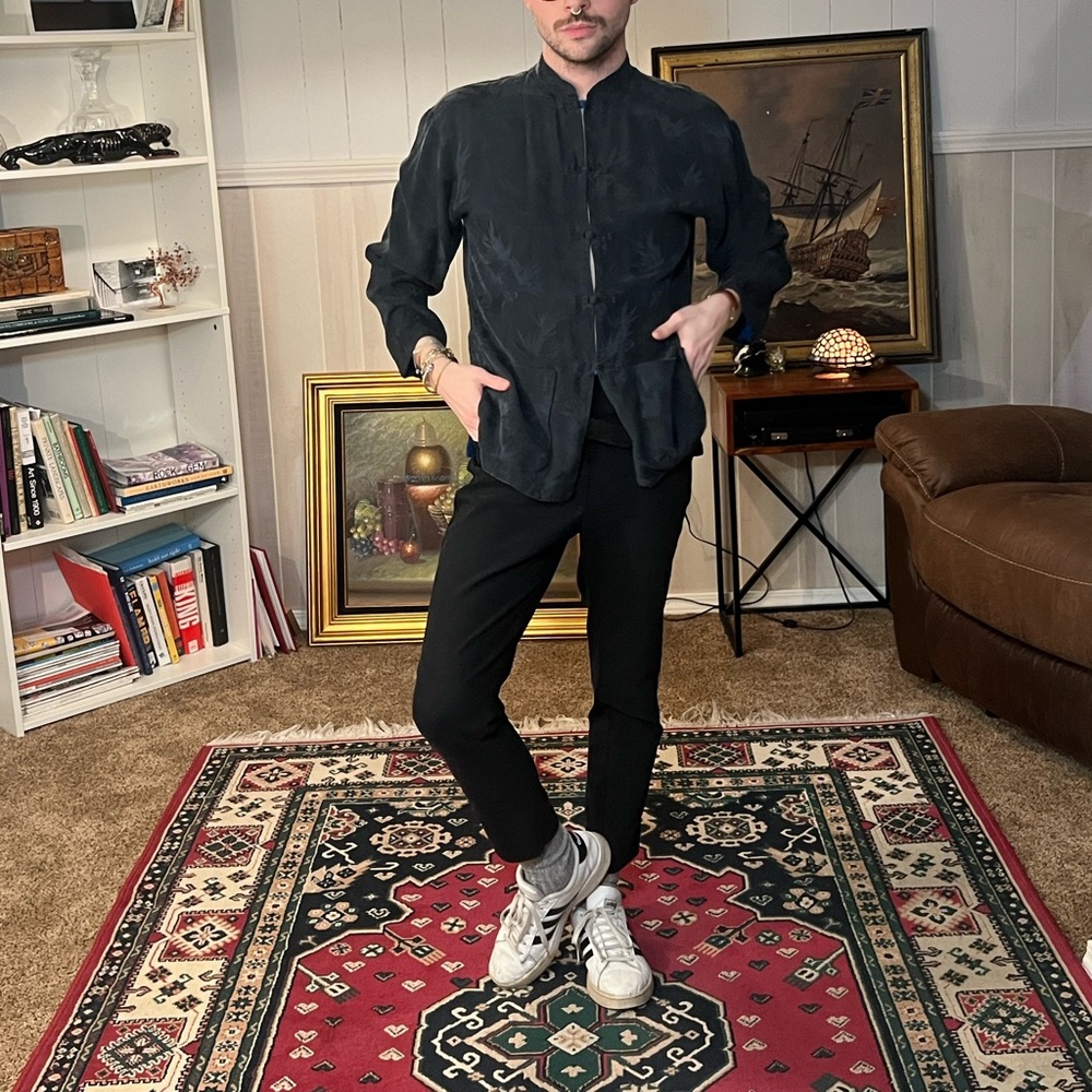 Vintage handmade kimono silk top reversible